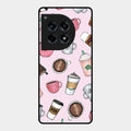 Cute Coffee Snacks Glass Case Cover For Oneplus 12R 5G