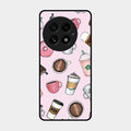 Cute Coffee Snacks Glass Case Cover For Oneplus 13 5G