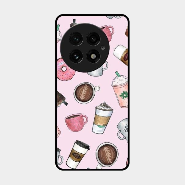 Cute Coffee Snacks Glass Case Cover For Oneplus 13 5G