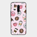Cute Coffee Snacks Glass Case Cover For Oneplus 7 Pro