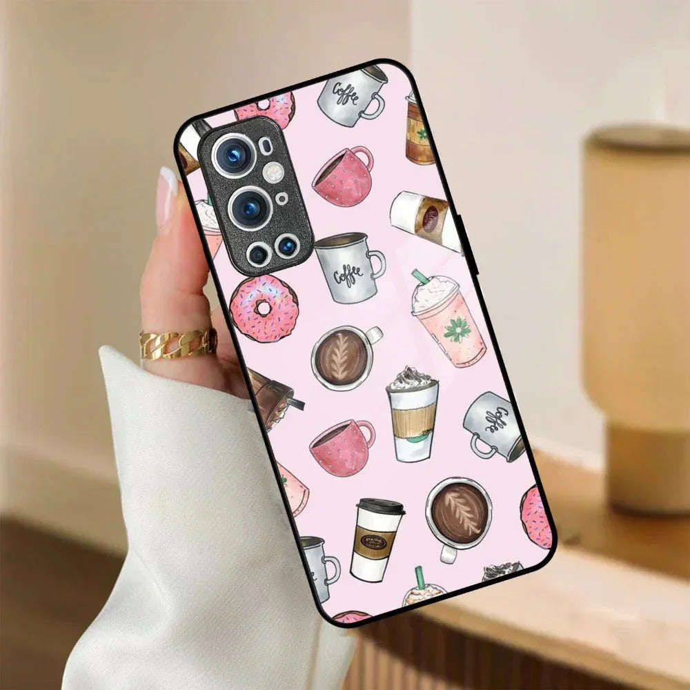 Cute Coffee Snacks Glass Case Cover For OnePlus - ShopOnCliQ