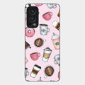 Cute Coffee Snacks Glass Case Cover For Oneplus Nord 2 5G