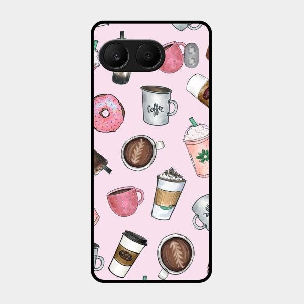 Cute Coffee Snacks Glass Case Cover For Oneplus Nord 4 5G