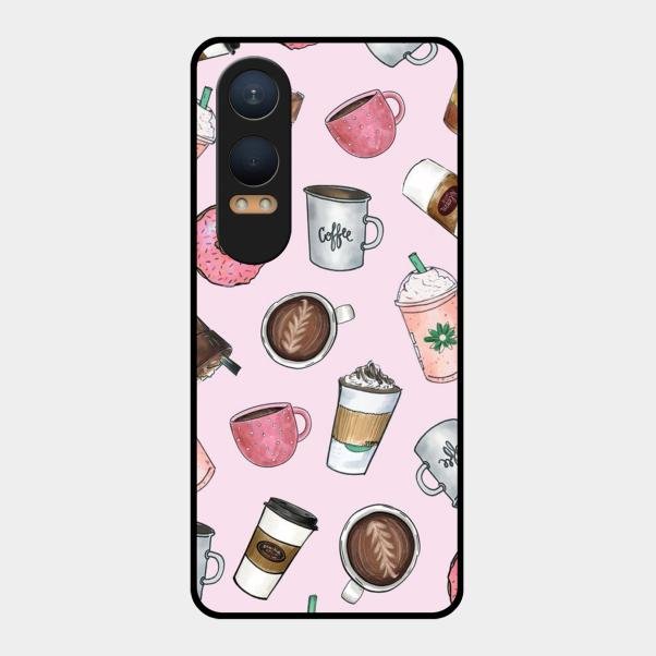Cute Coffee Snacks Glass Case Cover For Oneplus Nord Ce 4 Lite 5G