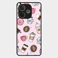 Cute Coffee Snacks Glass Case Cover For Oppo A5 Pro 5G