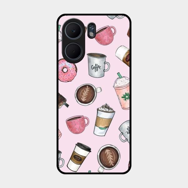 Cute Coffee Snacks Glass Case Cover For Oppo A5X 5G