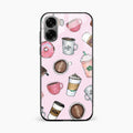 Cute Coffee Snacks Glass Case Cover For Oppo A6X 5G
