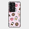 Cute Coffee Snacks Glass Case Cover For Oppo F25 Pro 5G