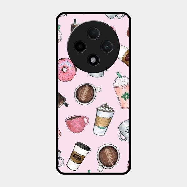 Cute Coffee Snacks Glass Case Cover For Oppo F27 Pro Plus 5G