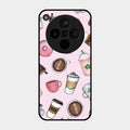 Cute Coffee Snacks Glass Case Cover For Oppo Find X8 5G