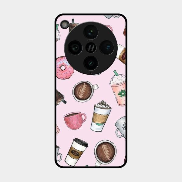 Cute Coffee Snacks Glass Case Cover For Oppo Find X8 Pro 5G