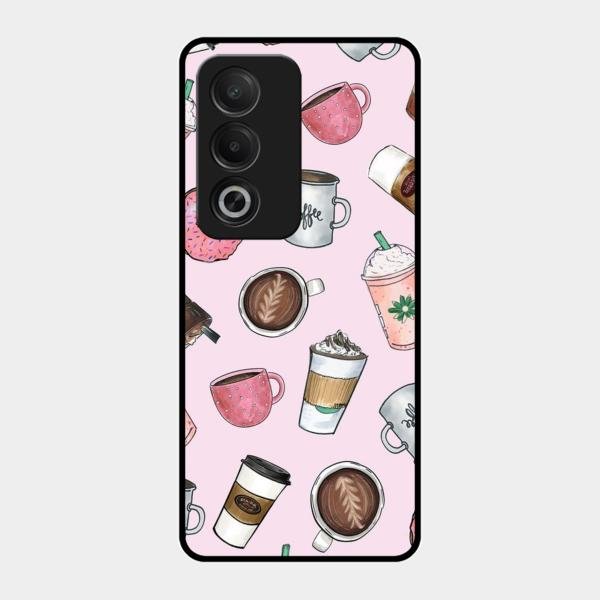 Cute Coffee Snacks Glass Case Cover For Oppo K12X 5G