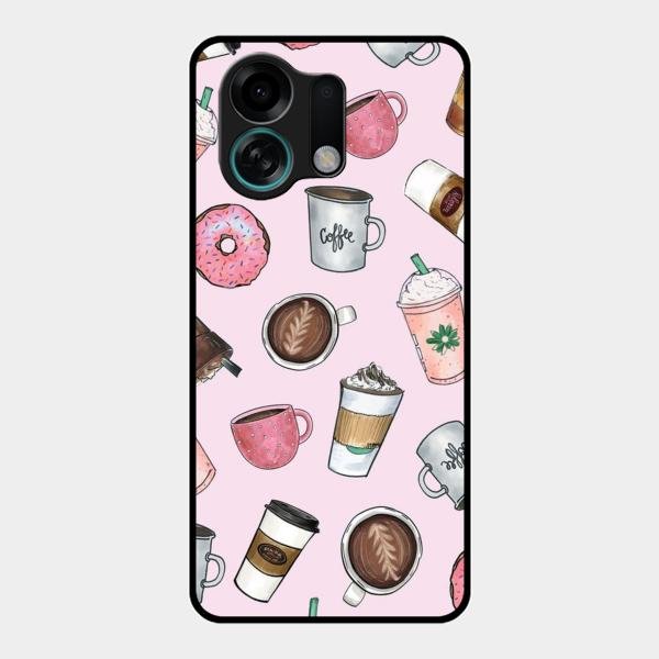 Cute Coffee Snacks Glass Case Cover For Oppo K13 Turbo 5G