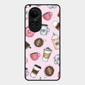 Cute Coffee Snacks Glass Case Cover For Oppo Reno 10 Pro 5G