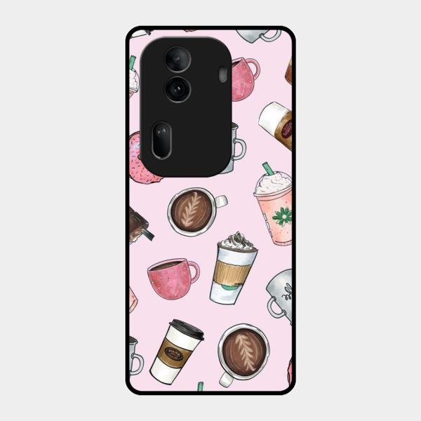 Cute Coffee Snacks Glass Case Cover For Oppo Reno 11 Pro 5G