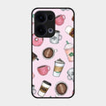 Cute Coffee Snacks Glass Case Cover For Oppo Reno 13 5G