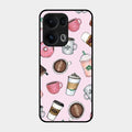 Cute Coffee Snacks Glass Case Cover For Oppo Reno 13 Pro 5G