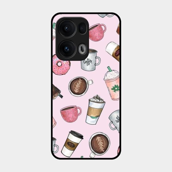 Cute Coffee Snacks Glass Case Cover For Oppo Reno 13 Pro 5G