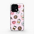 Cute Coffee Snacks Glass Case Cover For Oppo Reno 15 5G