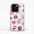 Cute Coffee Snacks Glass Case Cover For Oppo Reno 15C 5G