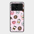 Cute Coffee Snacks Glass Case Cover For Poco X6 Pro 5G