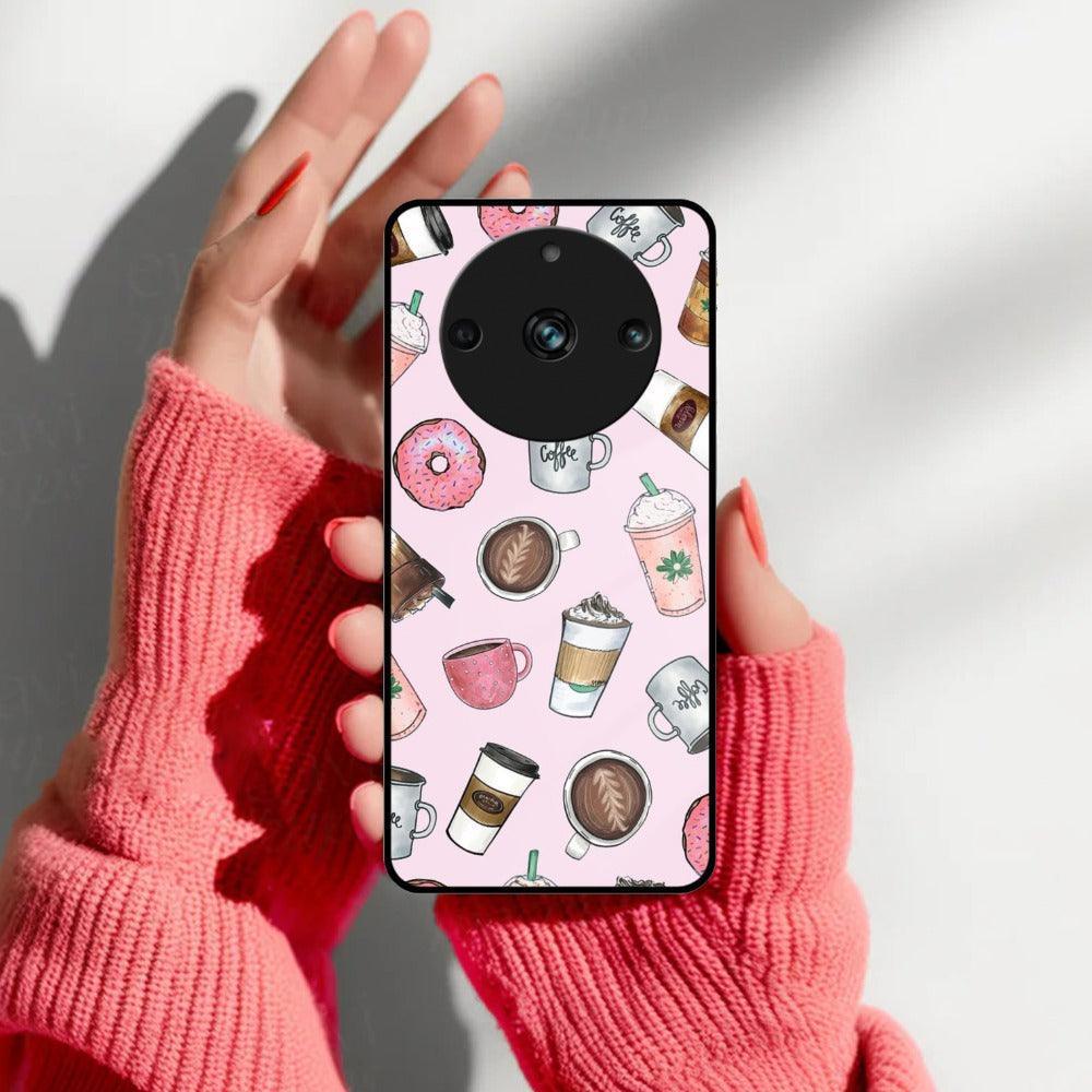 Cute Coffee Snacks Glass Case Cover For Realme/Narzo - ShopOnCliQ
