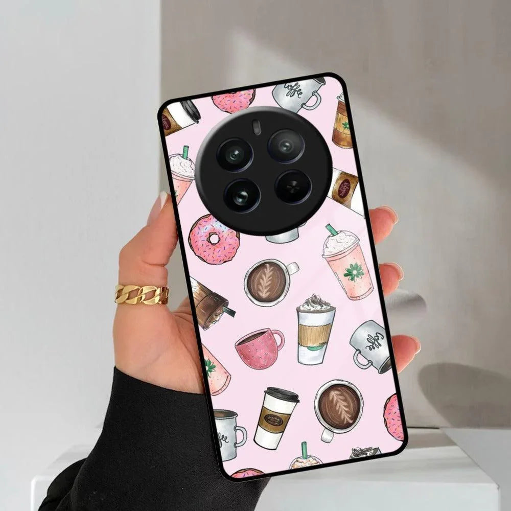 Cute Coffee Snacks Glass Case Cover For Realme/Narzo - ShopOnCliQ