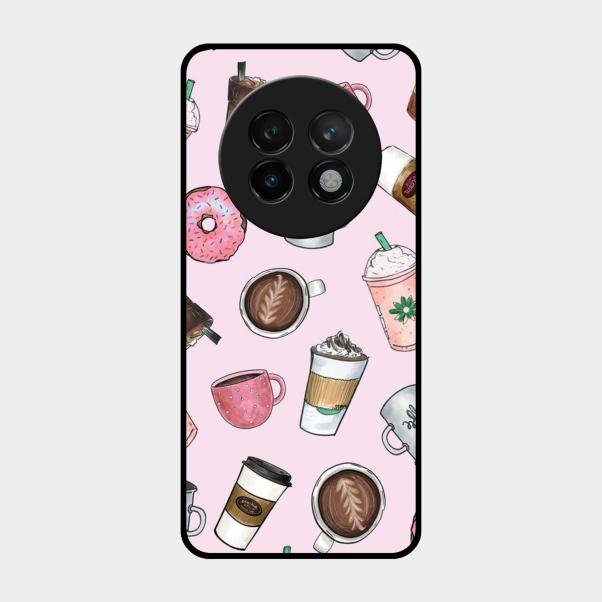 Cute Coffee Snacks Glass Case Cover For Realme 13 Plus 5G