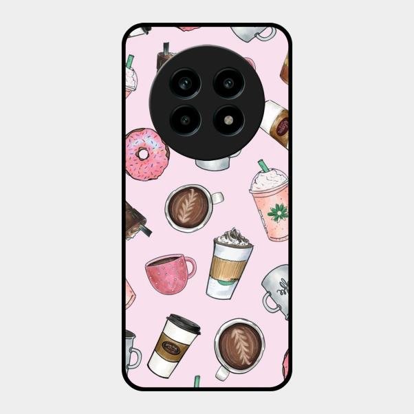 Cute Coffee Snacks Glass Case Cover For Realme 13 Pro 5G