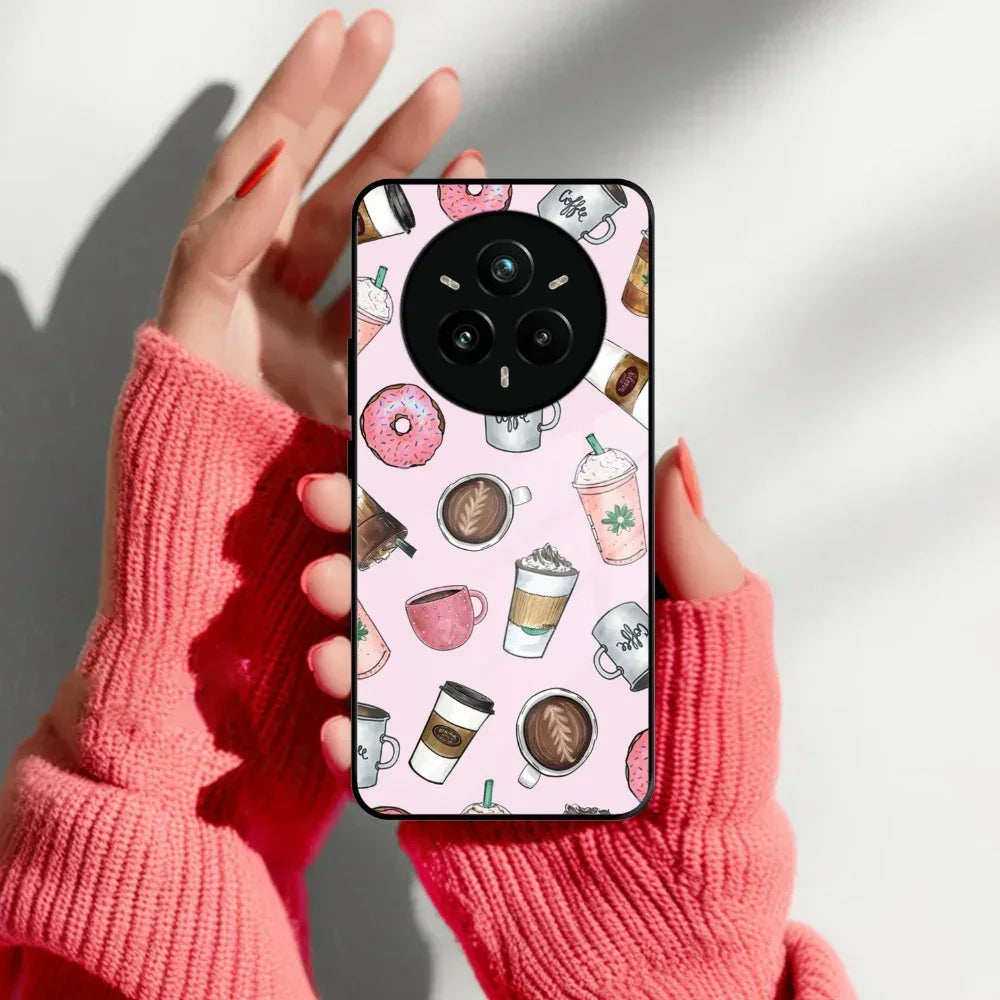 Cute Coffee Snacks Glass Case Cover For Realme/Narzo - ShopOnCliQ