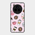 Cute Coffee Snacks Glass Case Cover For Realme 14 Pro Plus 5G