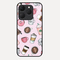 Cute Coffee Snacks Glass Case Cover For Realme 15T 5G