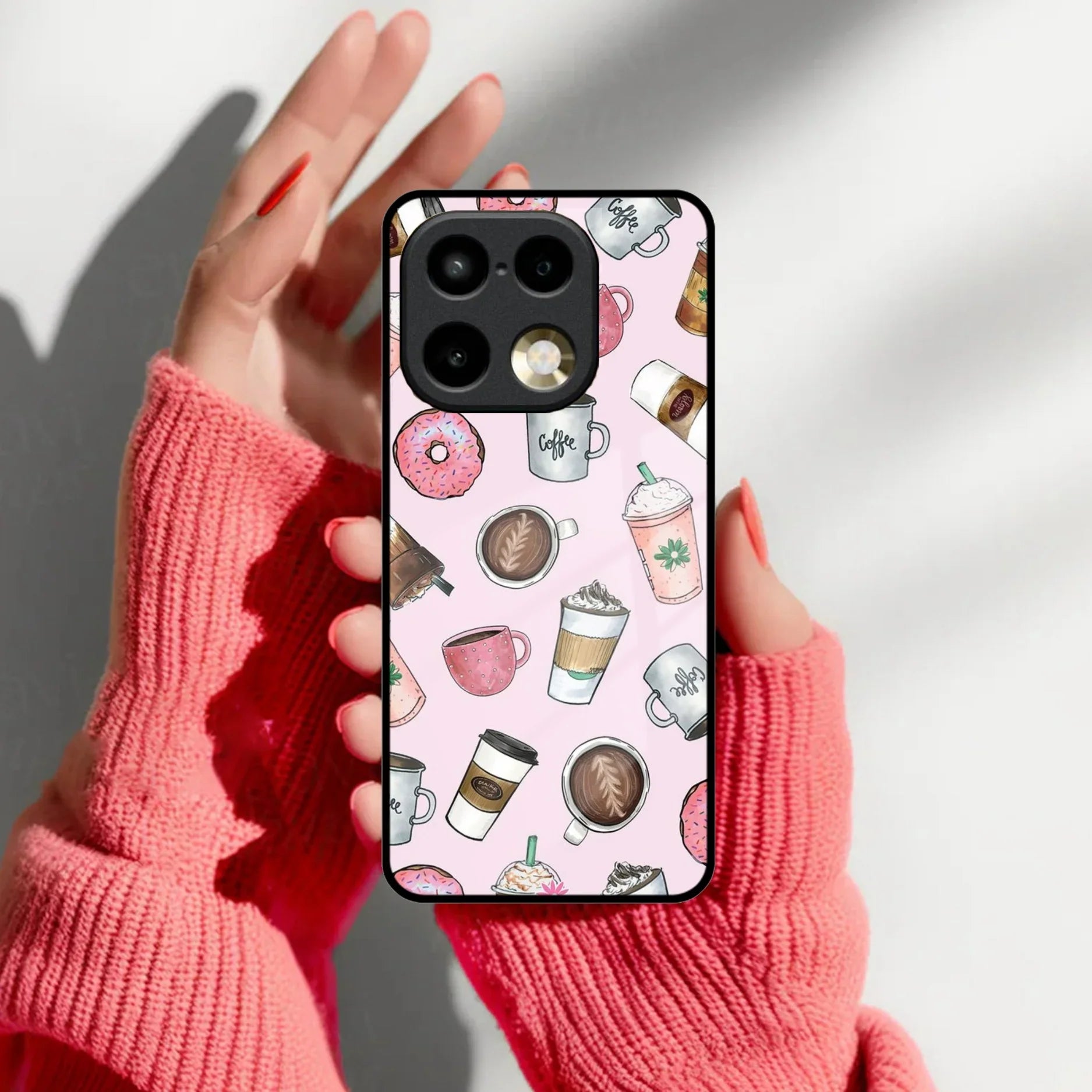 Cute Coffee Snacks Glass Case Cover For Realme 16 Pro Plus 5G