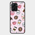 Cute Coffee Snacks Glass Case Cover For Realme C33 2023