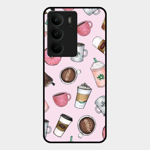 Cute Coffee Snacks Glass Case Cover For Realme C75 5G