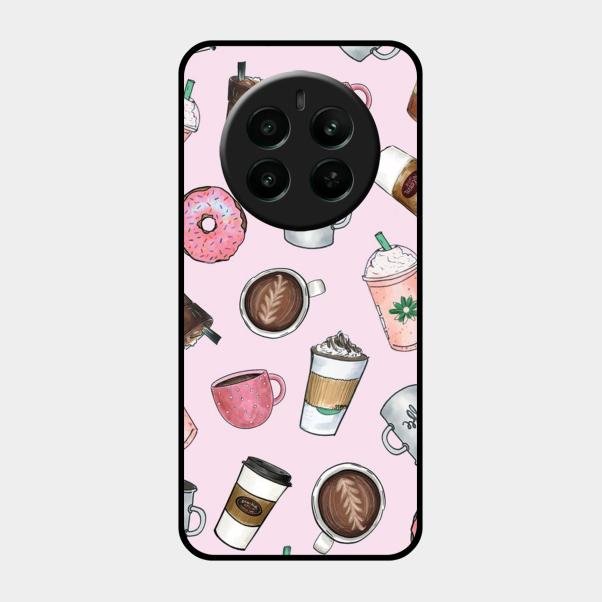 Cute Coffee Snacks Glass Case Cover For Realme Narzo 70 Pro 5G