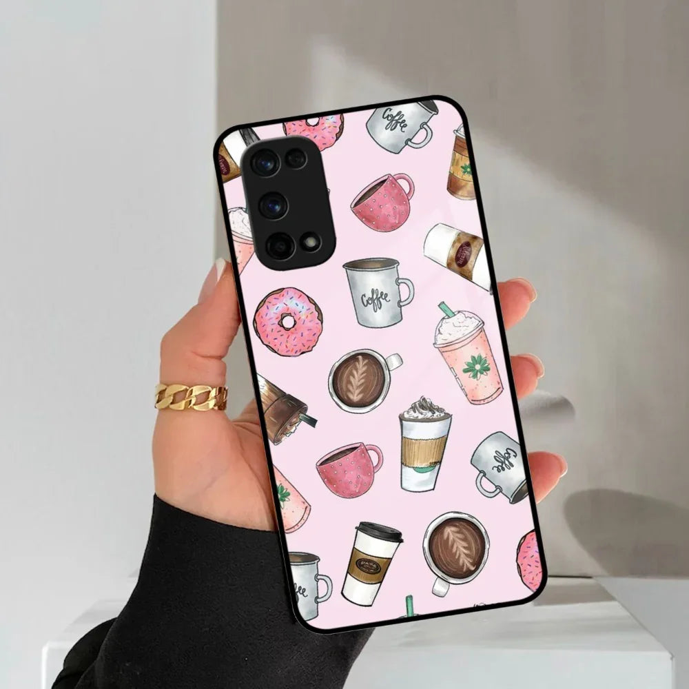 Cute Coffee Snacks Glass Case Cover For Realme/Narzo - ShopOnCliQ