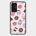 Cute Coffee Snacks Glass Case Cover For Redmi 11 Prime 4G