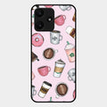 Cute Coffee Snacks Glass Case Cover For Redmi 12 5G
