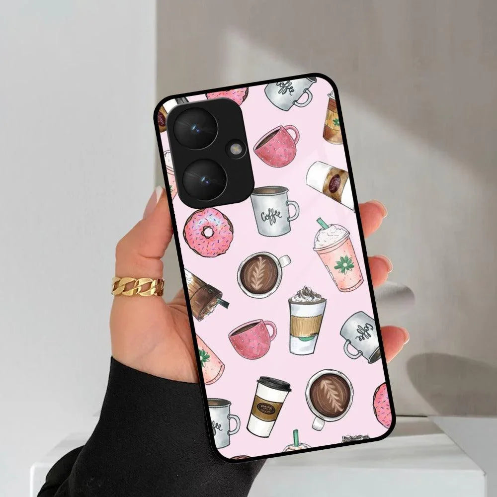 Cute Coffee Snacks Glass Case Cover For Redmi/Xiaomi - ShopOnCliQ