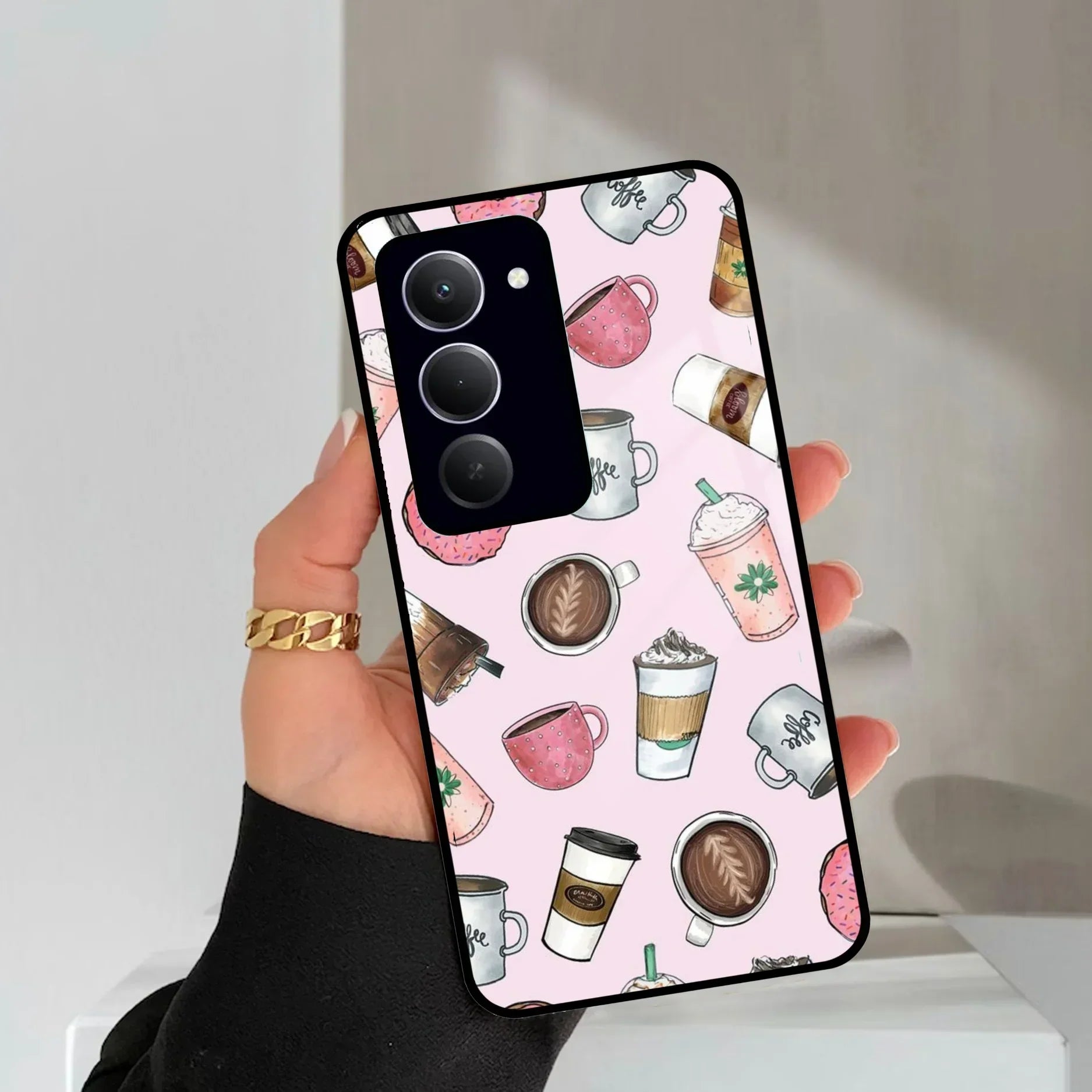 Cute Coffee Snacks Glass Case Cover For Redmi/Xiaomi - ShopOnCliQ