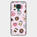Cute Coffee Snacks Glass Case Cover For Redmi Note 10 Lite