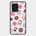 Cute Coffee Snacks Glass Case Cover For Redmi Note 12 Pro 5G
