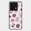 Cute Coffee Snacks Glass Case Cover For Redmi Note 13 Pro 5G