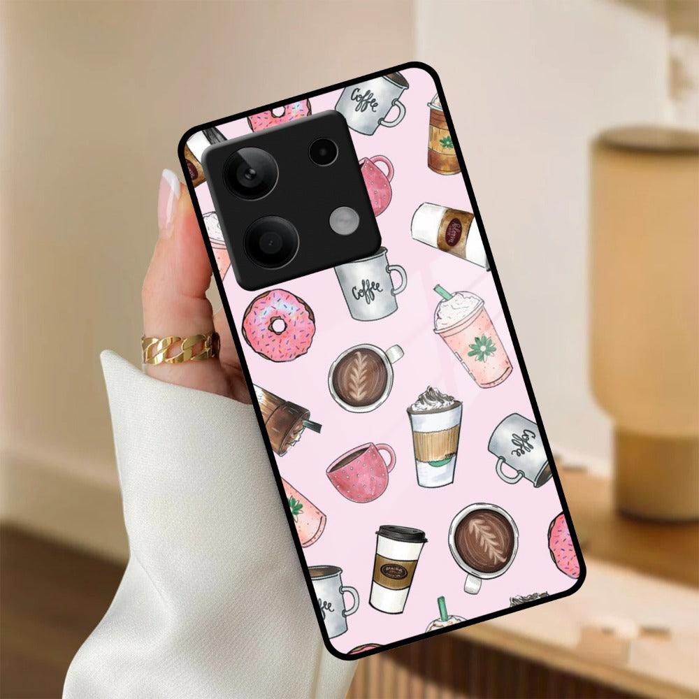 Cute Coffee Snacks Glass Case Cover For Redmi/Xiaomi