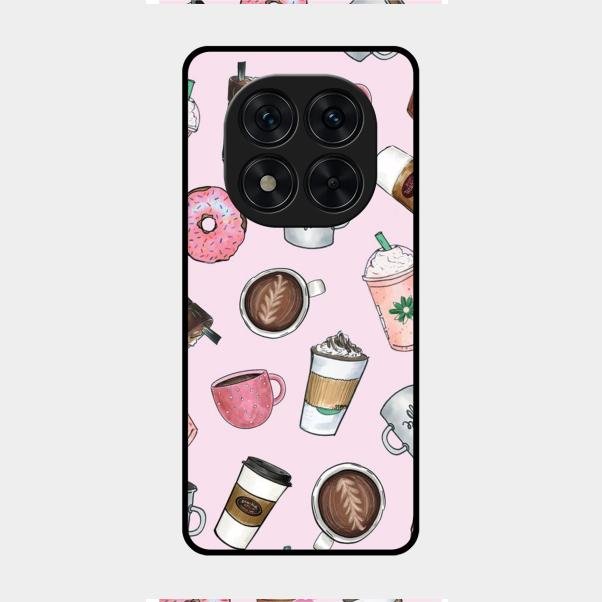 Cute Coffee Snacks Glass Case Cover For Redmi Note 14 Pro 5G