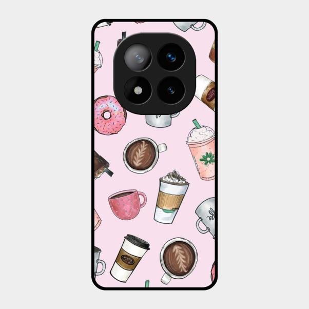 Cute Coffee Snacks Glass Case Cover For Redmi Note 14 Pro Plus 5G
