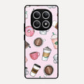 Cute Coffee Snacks Glass Case Cover For Redmi Note 15 5G
