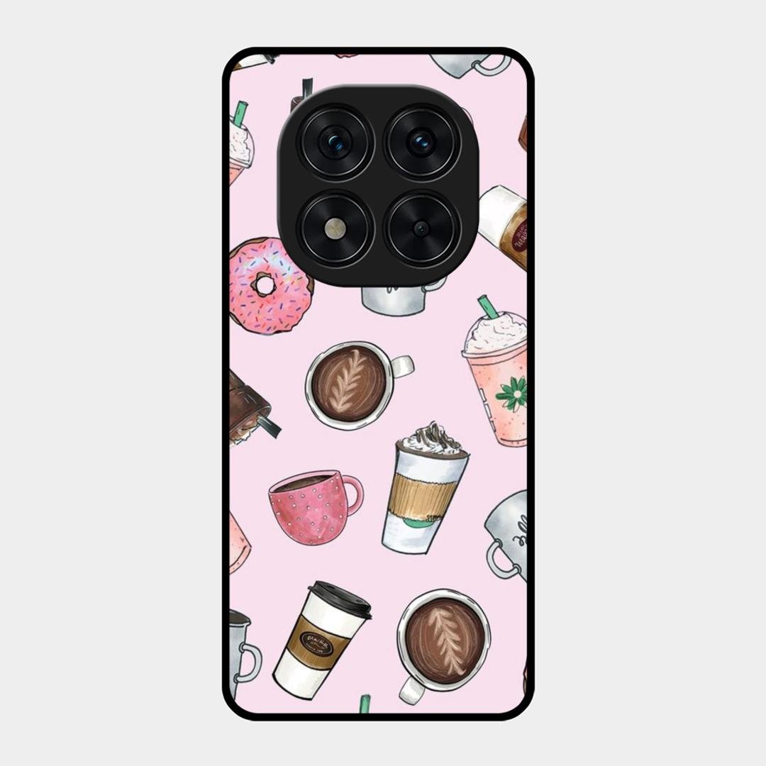 Cute Coffee Snacks Glass Case Cover For Redmi Note 15 Pro 5G