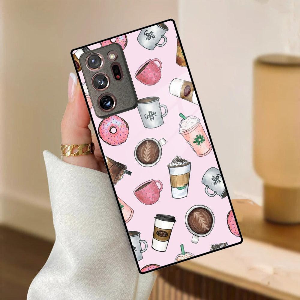 Cute Coffee Snacks Glass Case Cover For Samsung - ShopOnCliQ